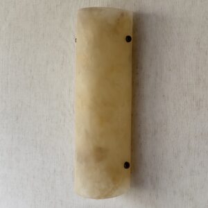 Handmade wireless resin wall sconce with alabaster-inspired finish
