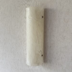 Wireless resin wall sconce with white quartz-inspired finish
