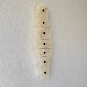Handmade wireless resin wall sconce with alabaster-inspired finish