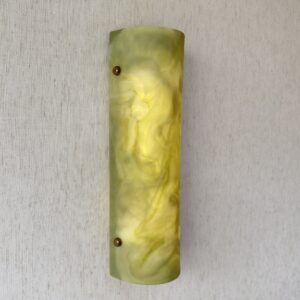 Wireless resin wall sconce inspired by green onyx stone