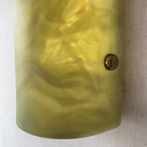 Wireless resin wall sconce inspired by green onyx stone
