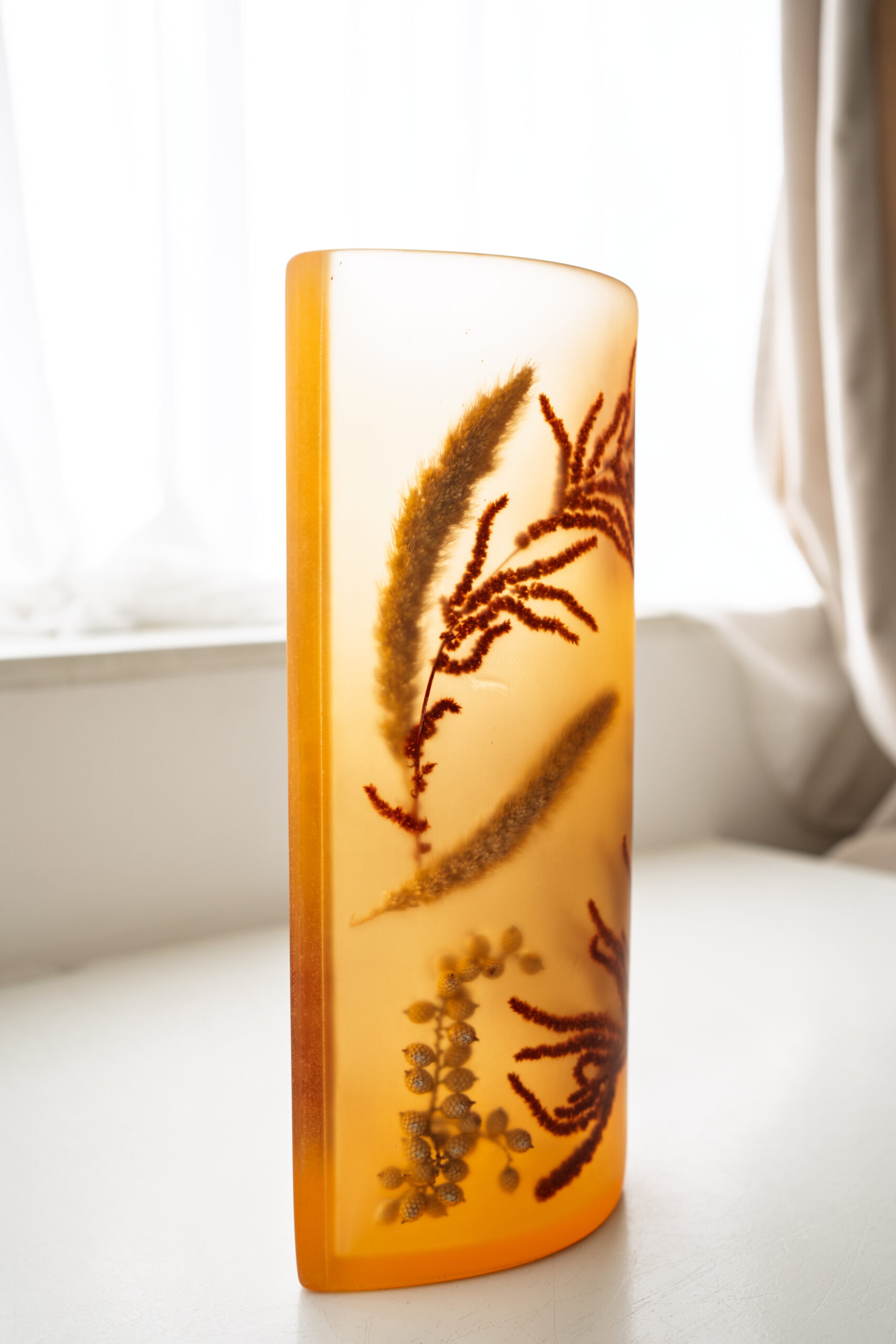 Amber Resin Vessel I - Handmade Botanical Vase - Image 5