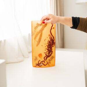Amber Resin Vessel I - Handmade Botanical Vase - Image 4