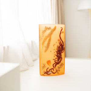 Amber Resin Vessel I - Handmade Botanical Vase - Image 3
