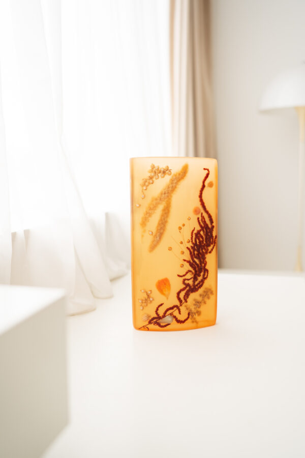 Amber Resin Vessel I - Handmade Botanical Vase
