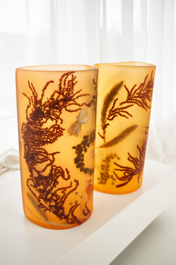Amber Resin Vessel II - Handmade Botanical Vase